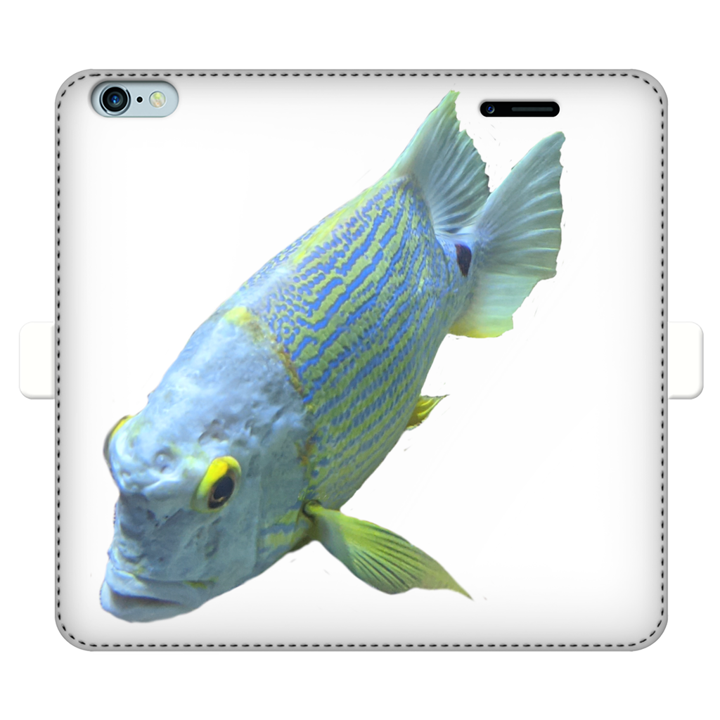 BlueYellowFish Fully Printed Wallet Case featuring vibrant designs, magnetic closure, and faux leather material, suitable for iPhone and Samsung S-series.