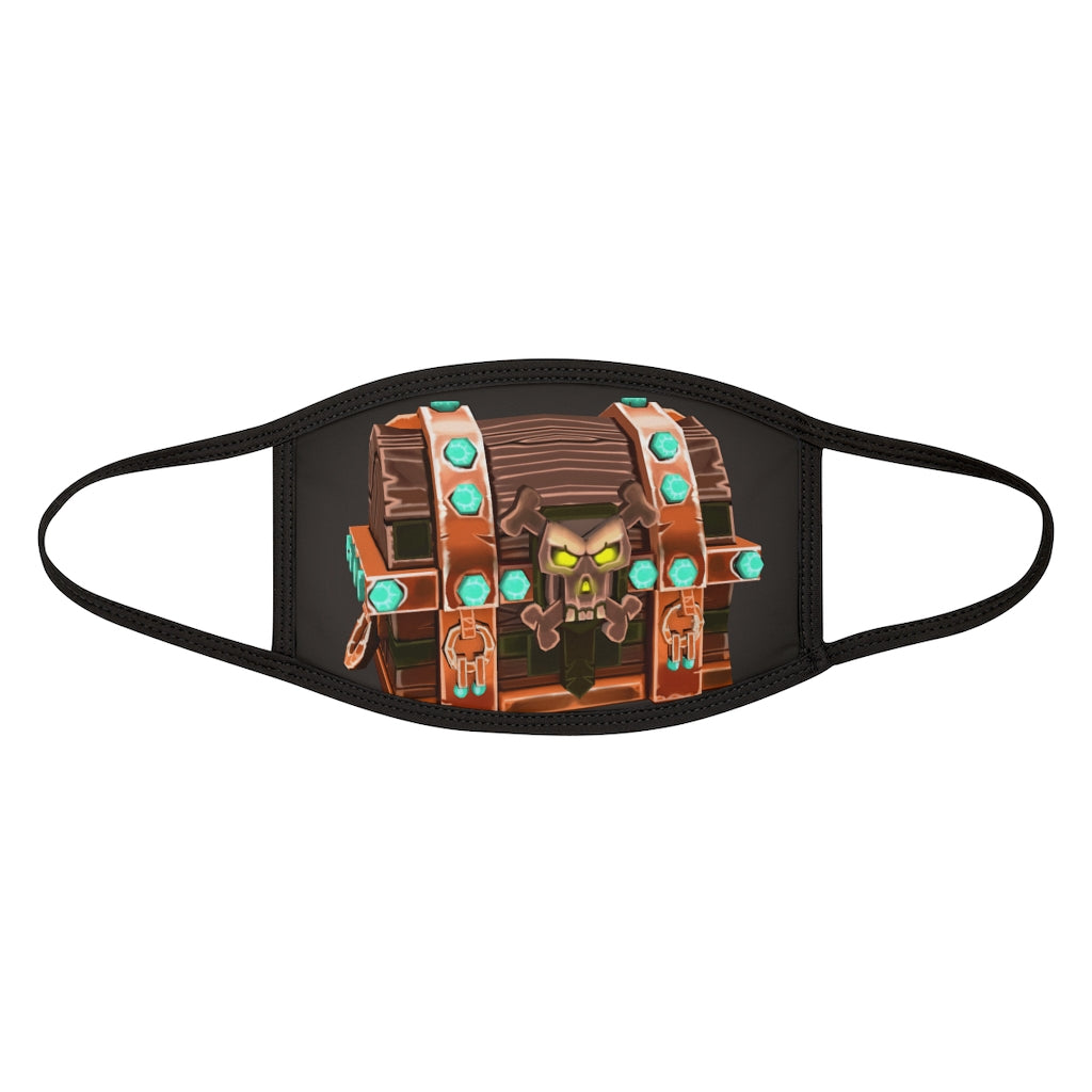 Bone Chest Mixed-Fabric Face Mask with black outer edge and earloops, showcasing stylish design and comfortable fit.