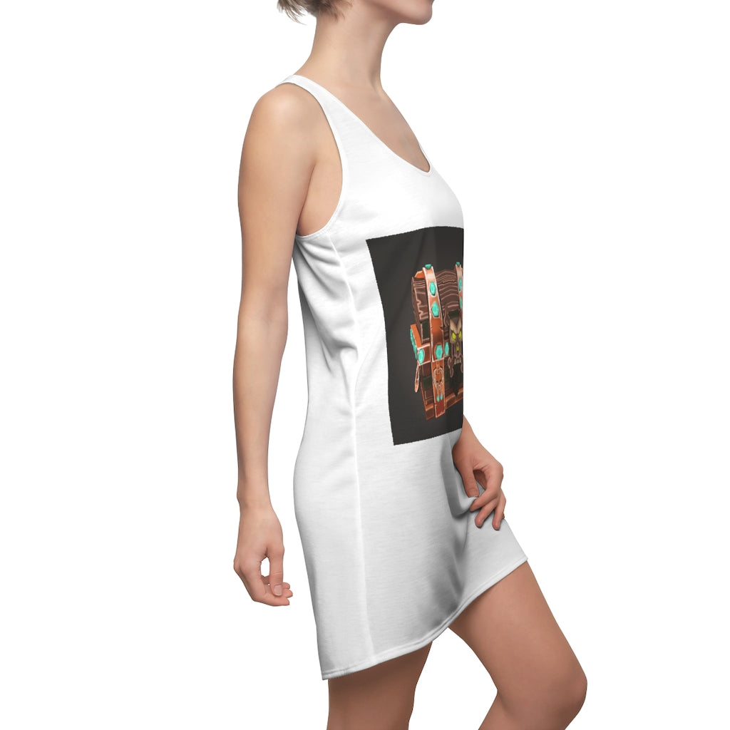 Bone Chest Women's Cut & Sew Racerback Dress in a stylish design, showcasing a feminine silhouette and sporty fit, perfect for casual and active wear.