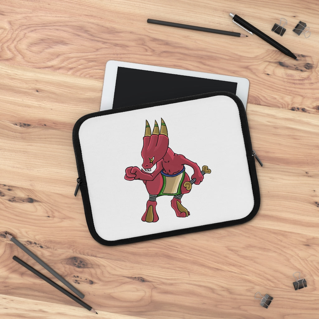 Bonegar Laptop Sleeve featuring a customizable front and black polyester back, designed for protection and style.