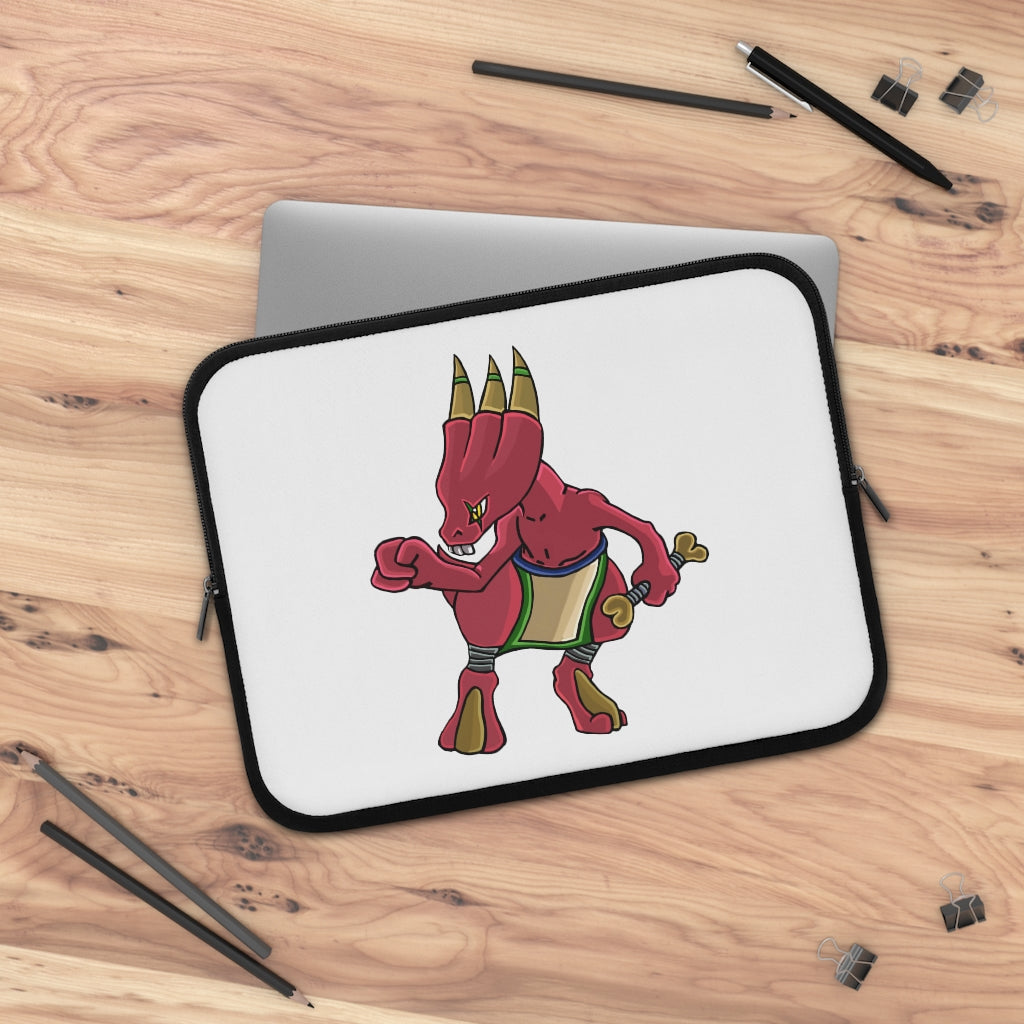 Bonegar Laptop Sleeve featuring a customizable front and black polyester back, designed for protection and style.