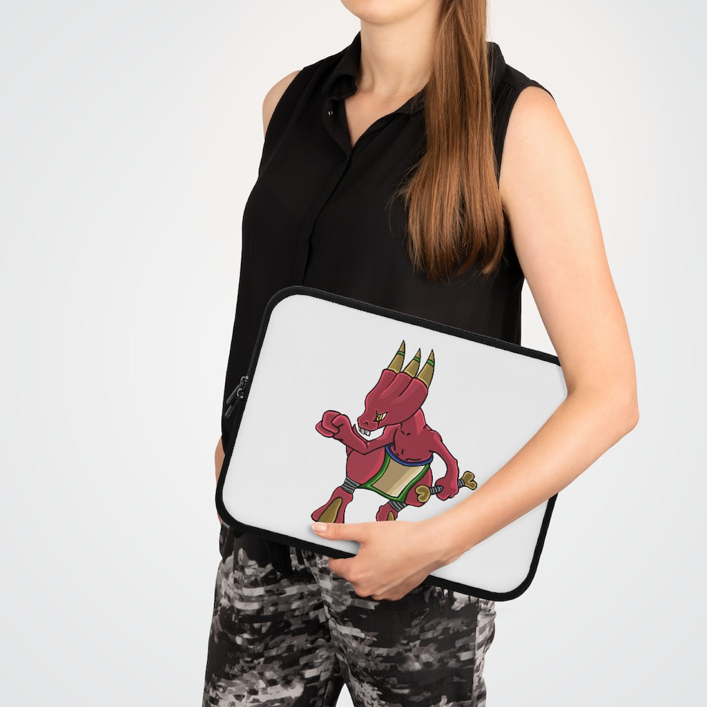 Bonegar Laptop Sleeve featuring a customizable front and black polyester back, designed for protection and style.