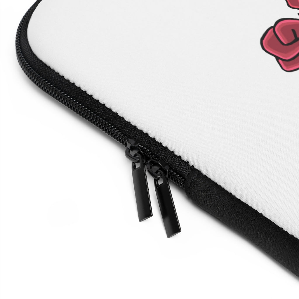 Bonegar Laptop Sleeve featuring a customizable front and black polyester back, designed for protection and style.