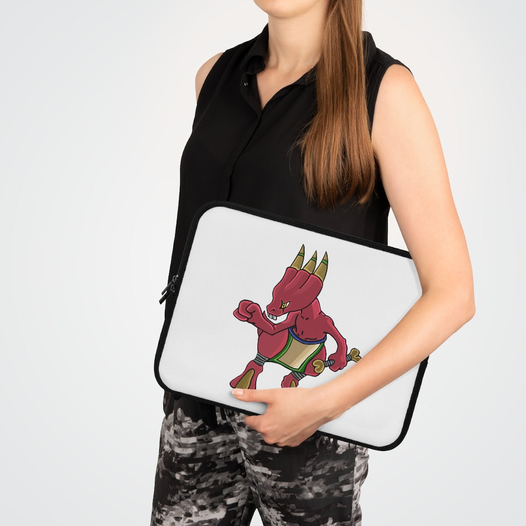 Bonegar Laptop Sleeve featuring a customizable front and black polyester back, designed for protection and style.