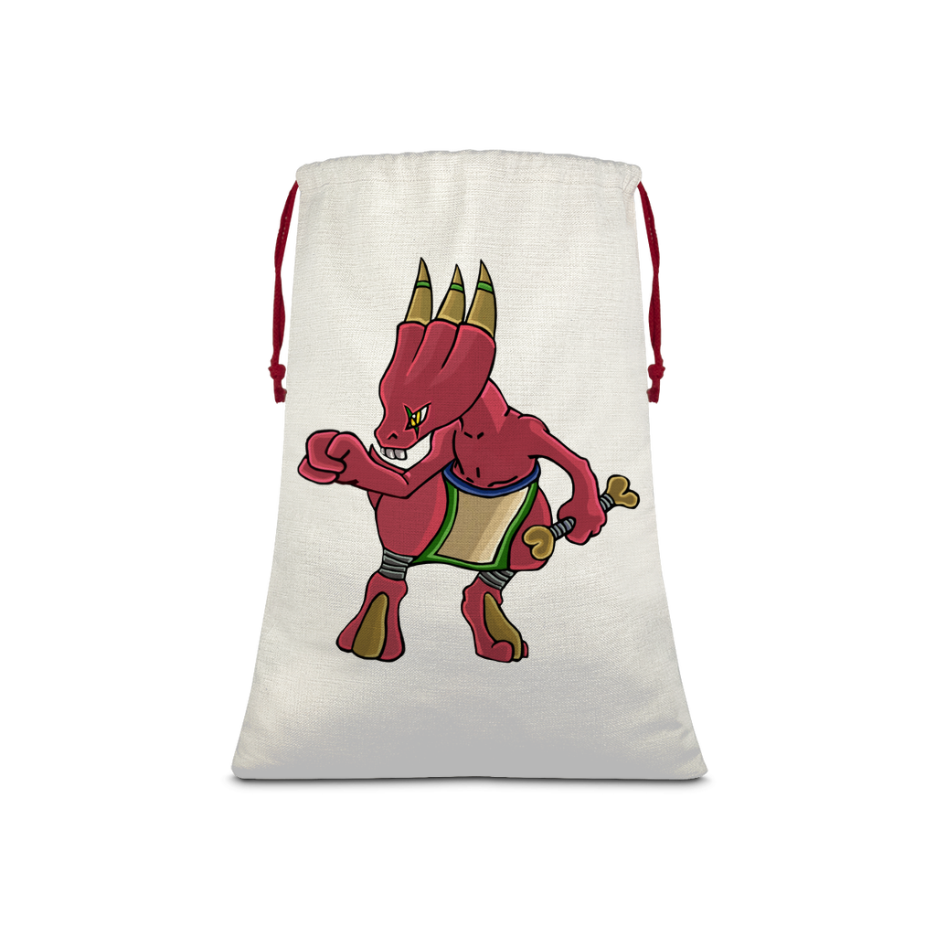 Bonegar Sublimation Linen Drawstring Sack with red closure, ideal for Christmas gifts and laundry, made from durable polyester.