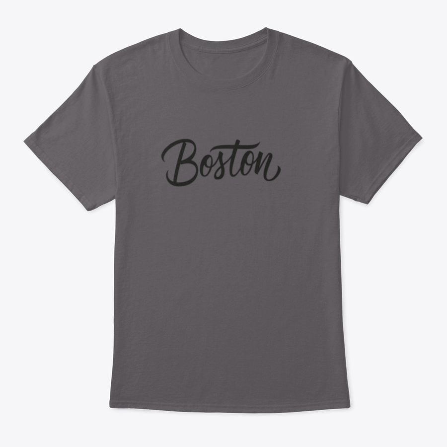 A stylish t-shirt featuring hand-drawn lettering of 'Boston City Name' on a white background, showcasing its unique design.