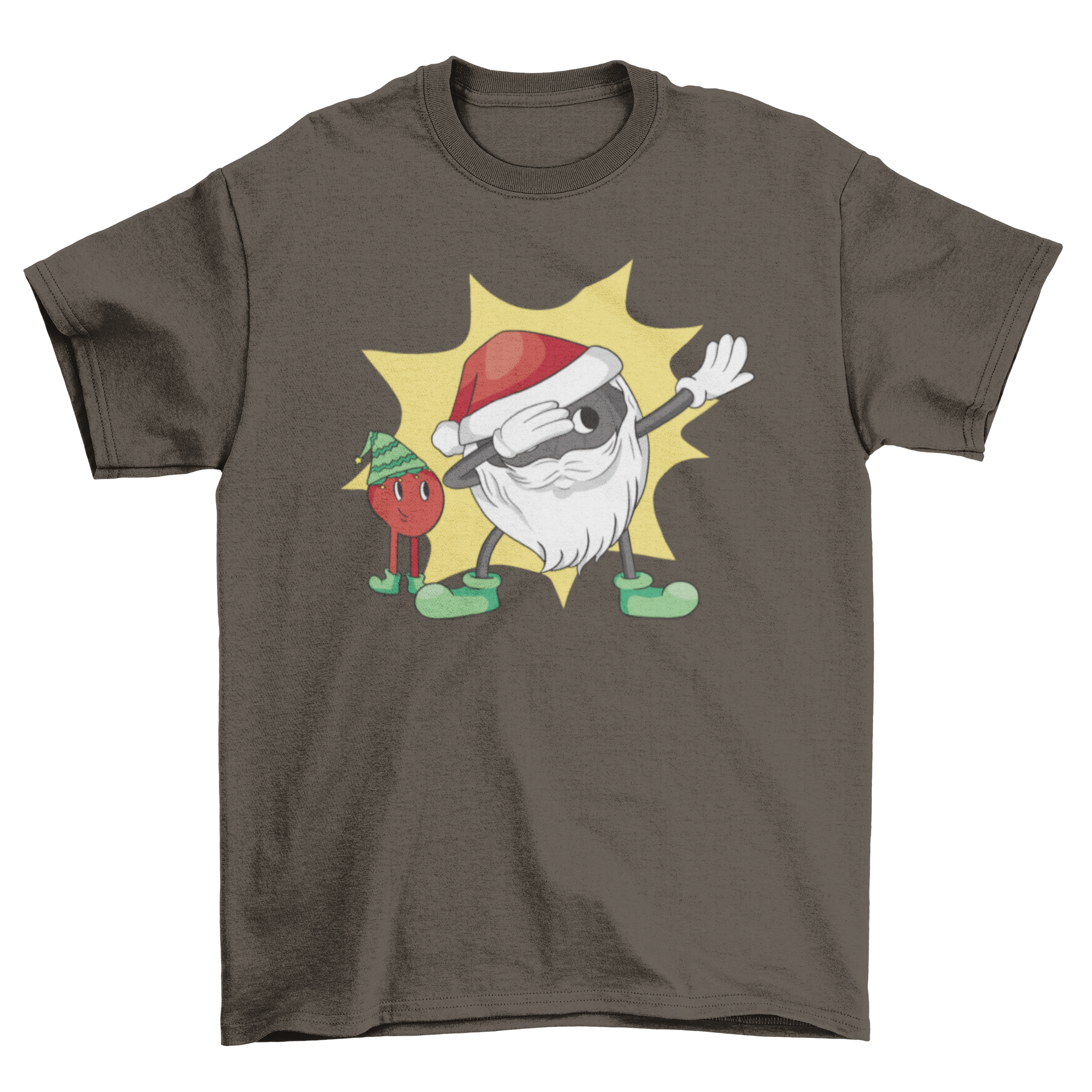 A festive Christmas t-shirt featuring two playful Boule ball characters, perfect for holiday celebrations.