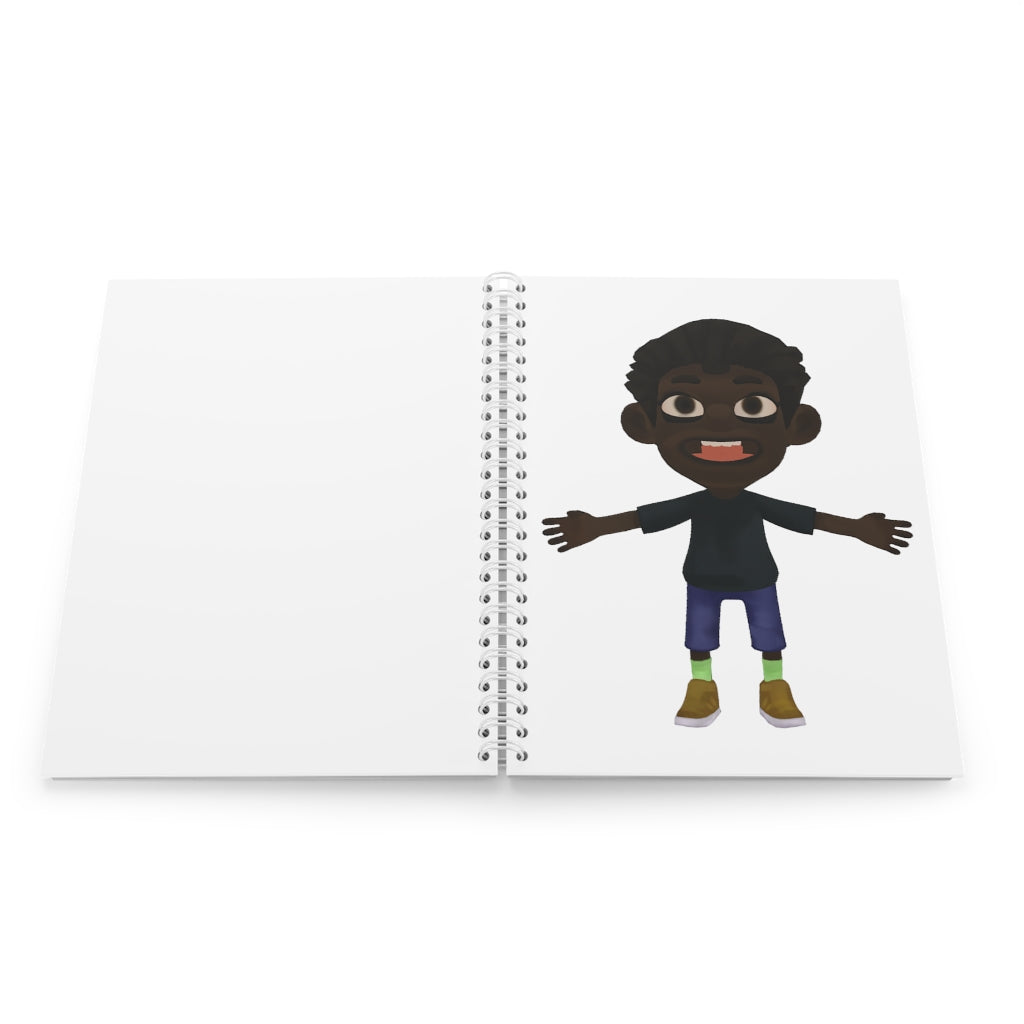 Boy Spiral Notebook with customizable covers and wide-ruled pages, featuring a semi-gloss laminated finish.