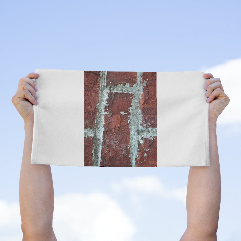 Bricks Rally Towel, 11x18, featuring soft mink polyester front and absorbent cotton backing, personalized design.