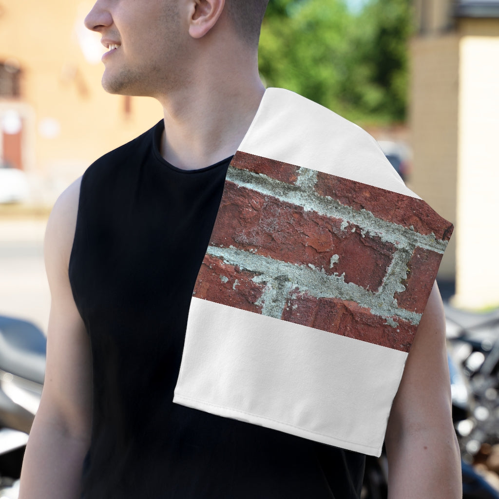 Bricks Rally Towel, 11x18, featuring soft mink polyester front and absorbent cotton backing, personalized design.