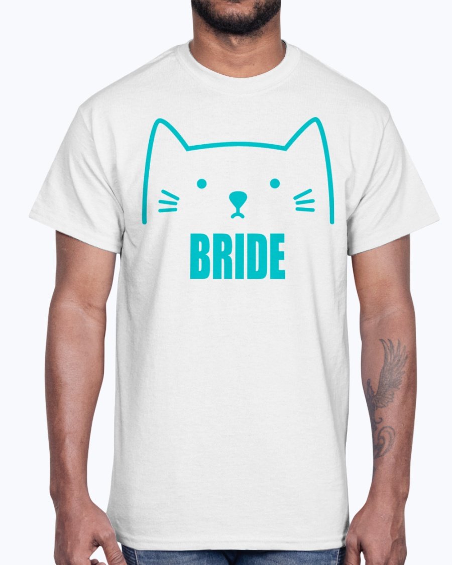 Bride Cotton Tee featuring stylish text design, perfect for bridal parties and wedding events.