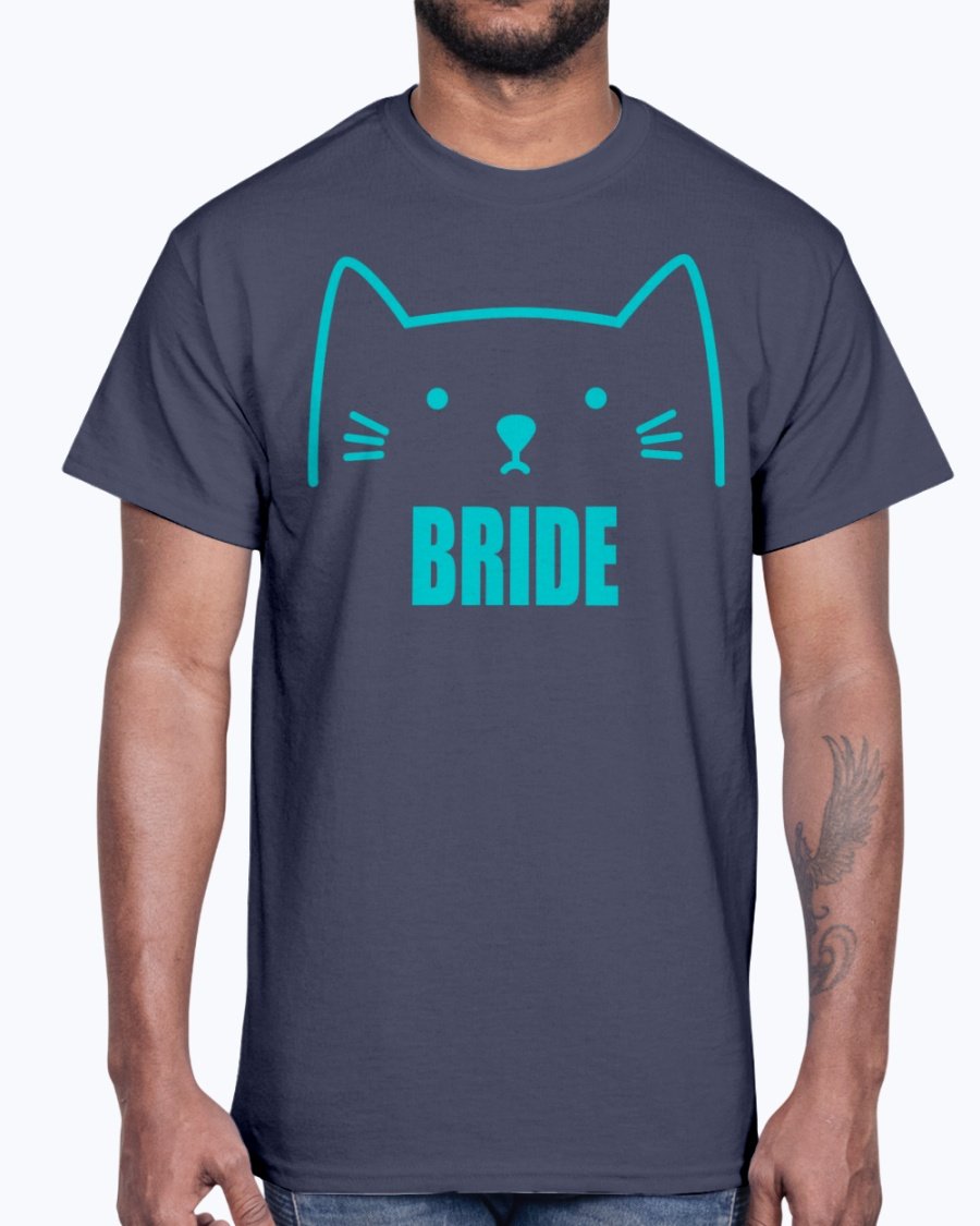Bride Cotton Tee featuring stylish text design, perfect for bridal parties and wedding events.