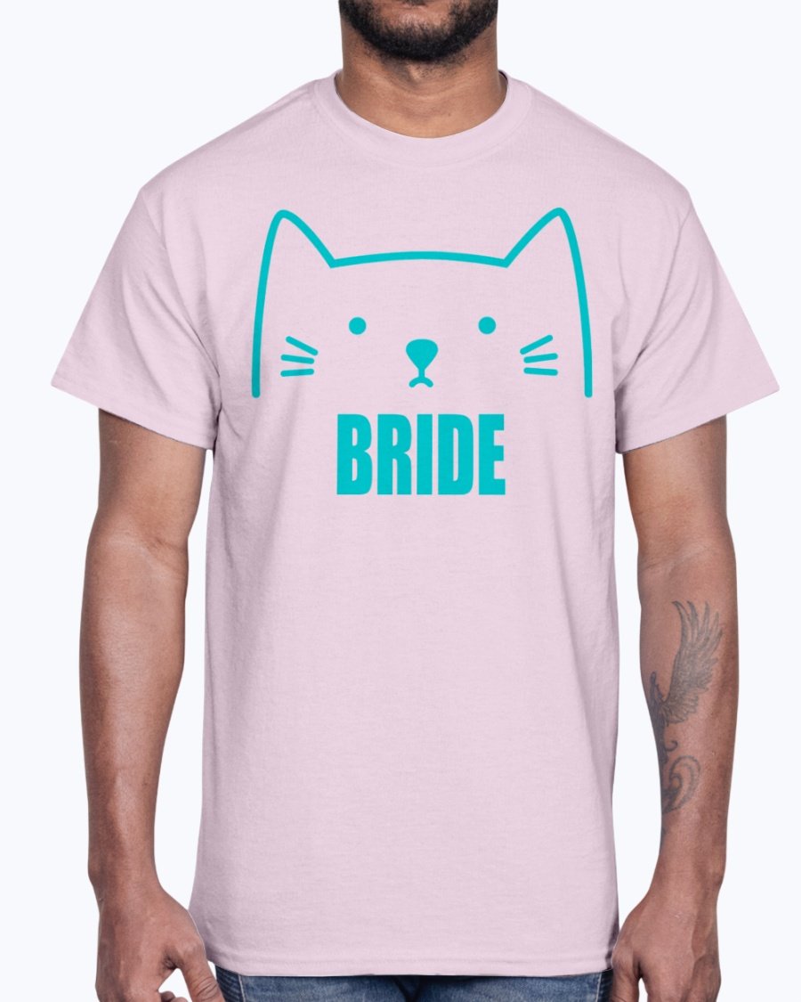 Bride Cotton Tee featuring stylish text design, perfect for bridal parties and wedding events.