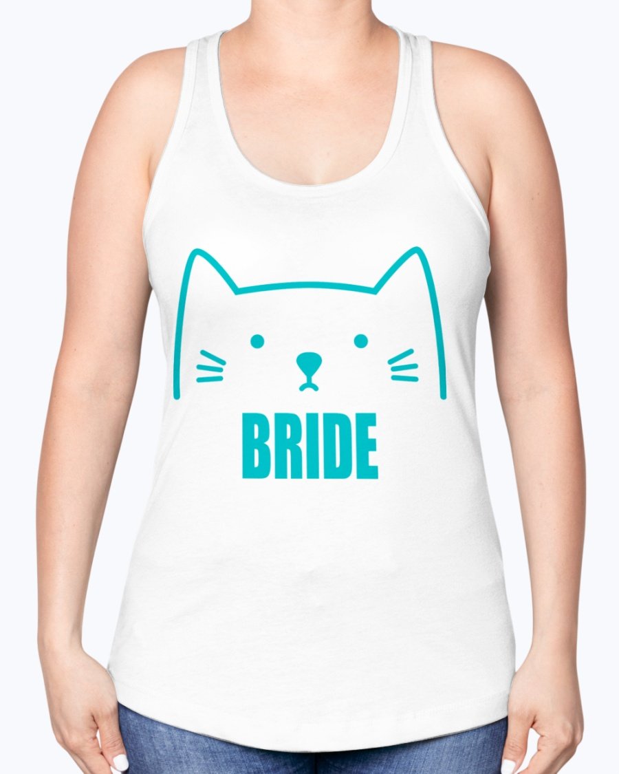 Bride Racerback Tank top in soft cotton-polyester blend, perfect for bridal parties and wedding celebrations.