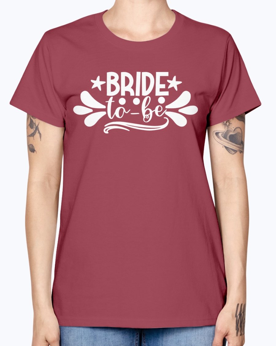 Bride to Be Missy T-Shirt in various colors, showcasing a feminine scoop neck and cap sleeves, perfect for bridal celebrations.