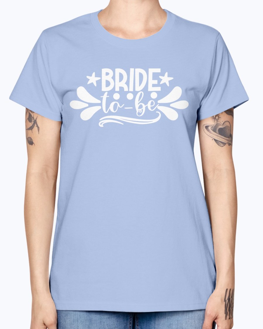 Bride to Be Missy T-Shirt in various colors, showcasing a feminine scoop neck and cap sleeves, perfect for bridal celebrations.