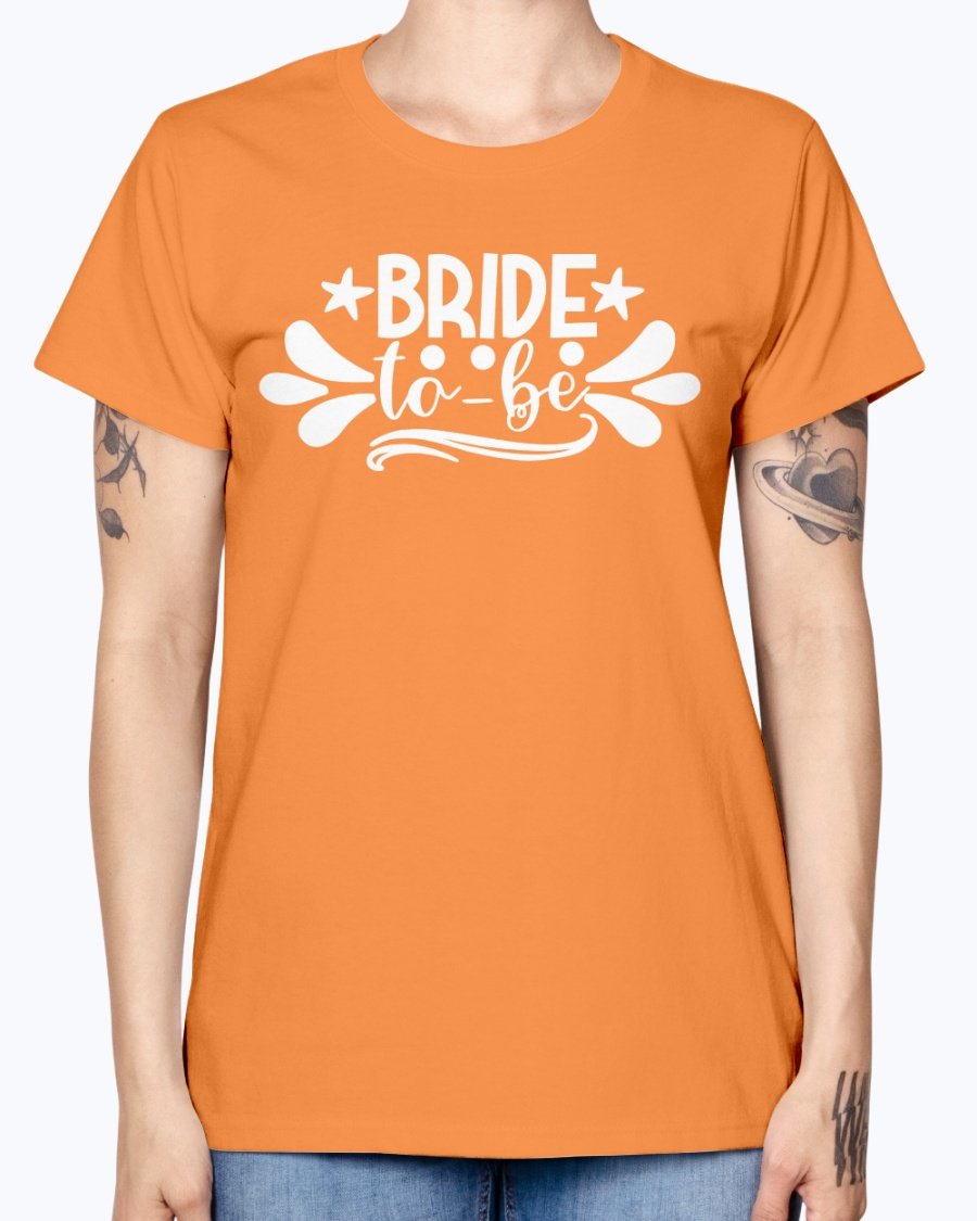 Bride to Be Missy T-Shirt in various colors, showcasing a feminine scoop neck and cap sleeves, perfect for bridal celebrations.