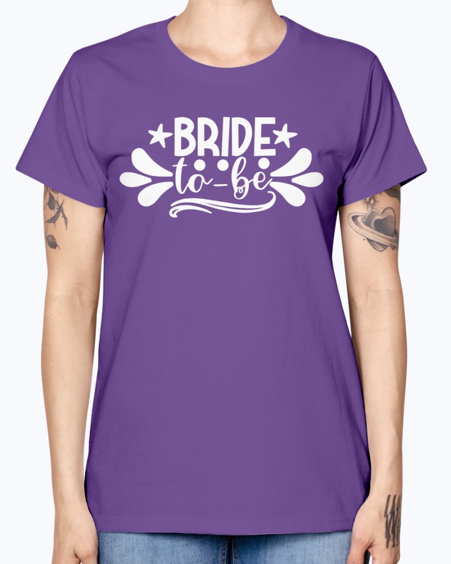 Bride to Be Missy T-Shirt in various colors, showcasing a feminine scoop neck and cap sleeves, perfect for bridal celebrations.