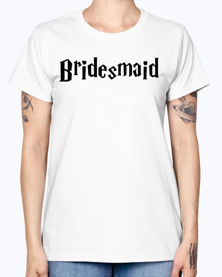 Bridesmaid Missy T-Shirt in various colors, showcasing soft cotton fabric and stylish design with cap sleeves.