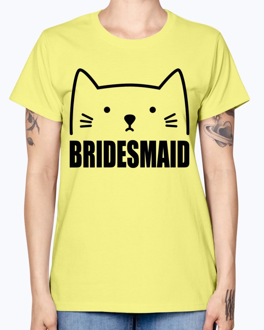 Bridesmaid Missy T-Shirt in various colors, showcasing its soft cotton fabric and stylish design, perfect for bridal parties.