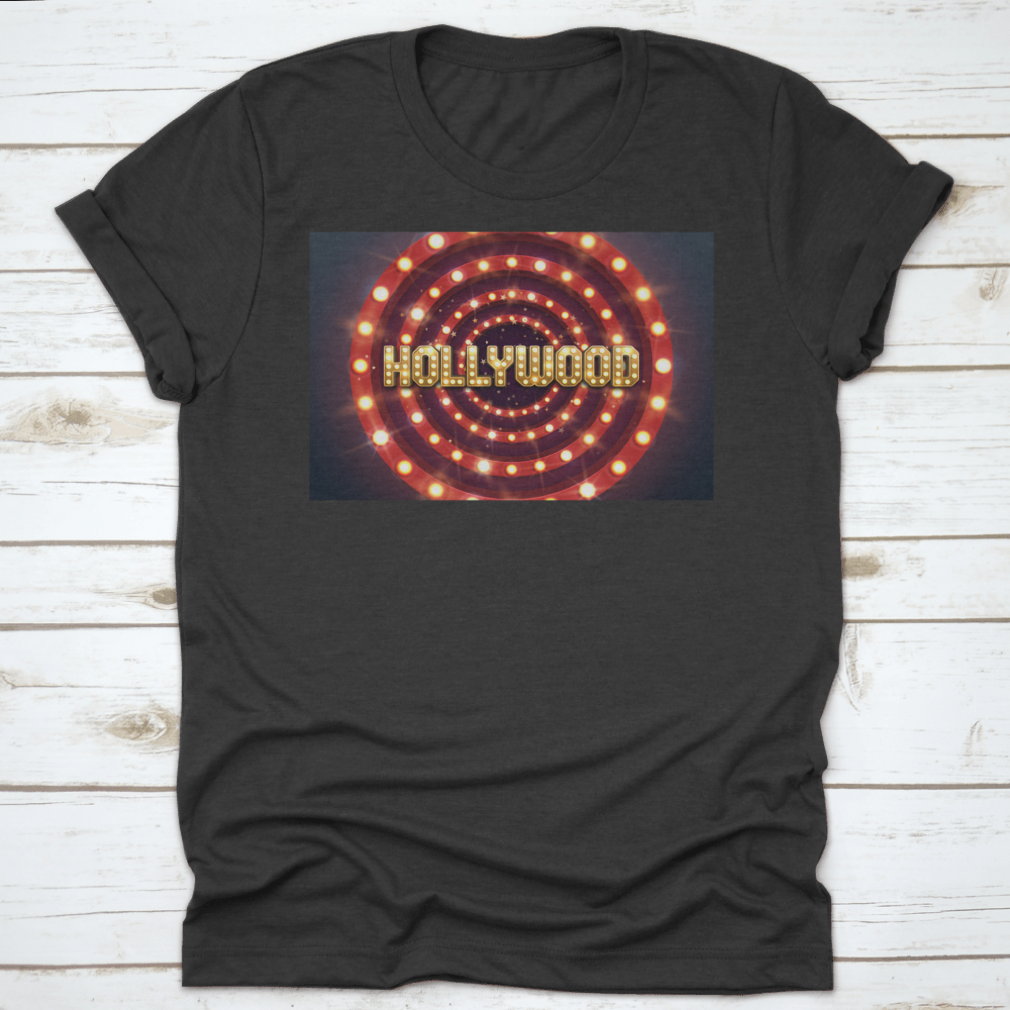 Bright Hollywood sign poster featuring a retro billboard design, perfect for movie-themed decor.
