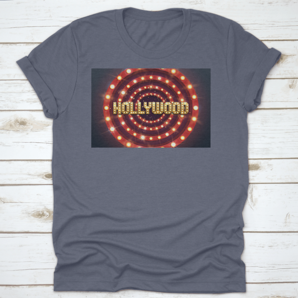 Bright Hollywood sign poster featuring a retro billboard design, perfect for movie-themed decor.