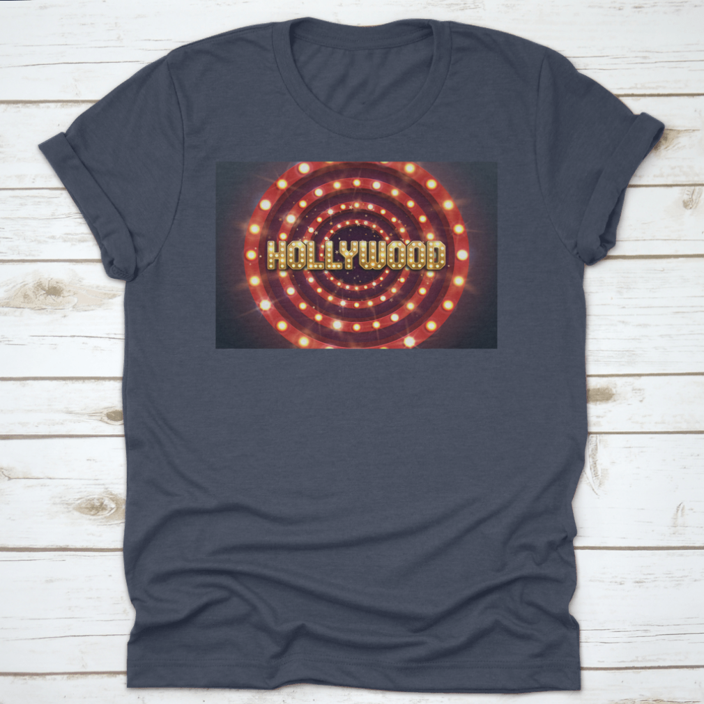 Bright Hollywood sign poster featuring a retro billboard design, perfect for movie-themed decor.