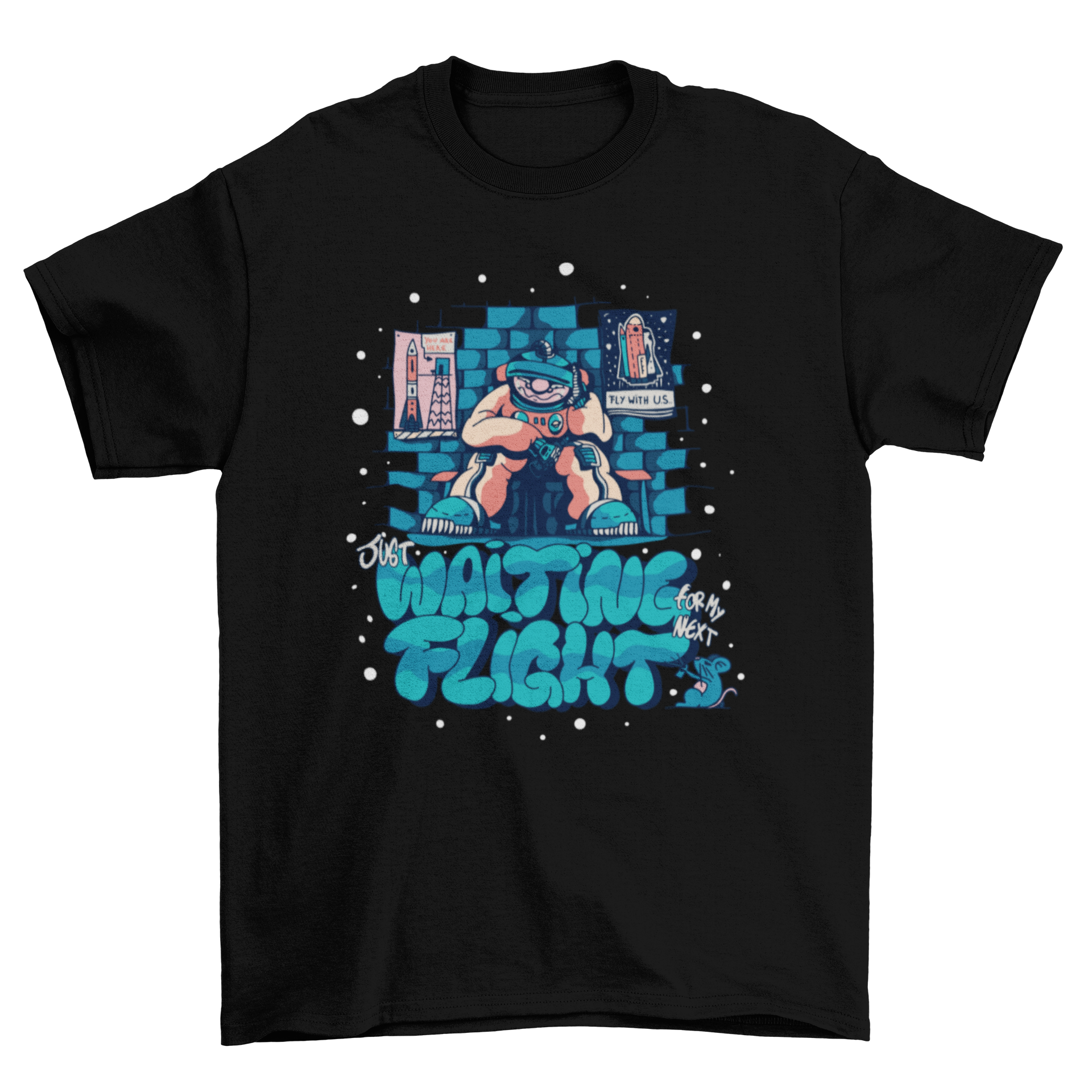 Broke astronaut t-shirt featuring a humorous design and quote, perfect for space enthusiasts.
