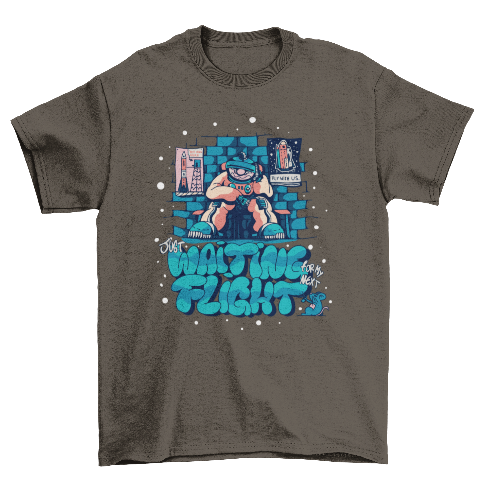 Broke astronaut t-shirt featuring a humorous design and quote, perfect for space enthusiasts.