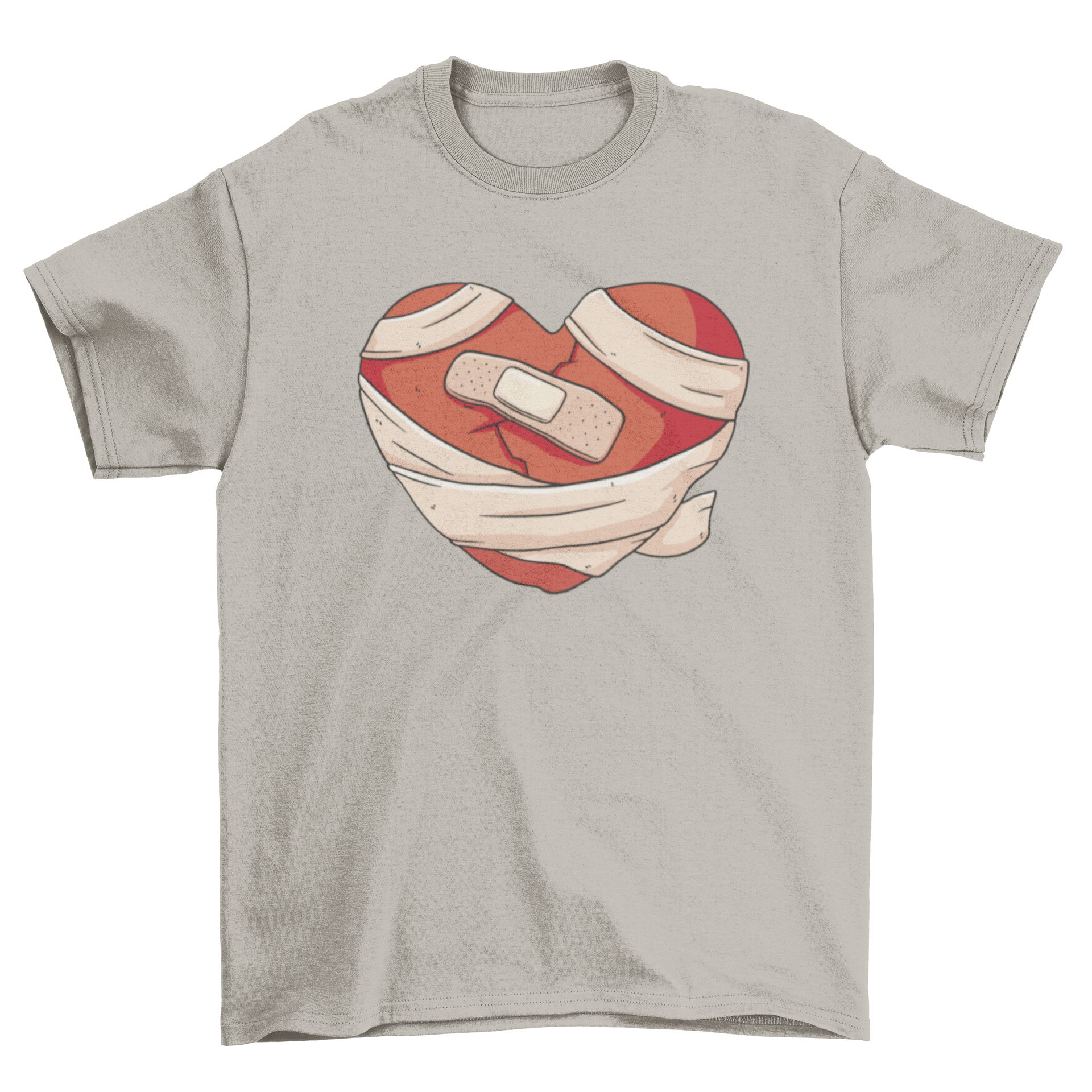 A stylish t-shirt featuring a bold broken heart design, perfect for anti-Valentine's Day celebrations.