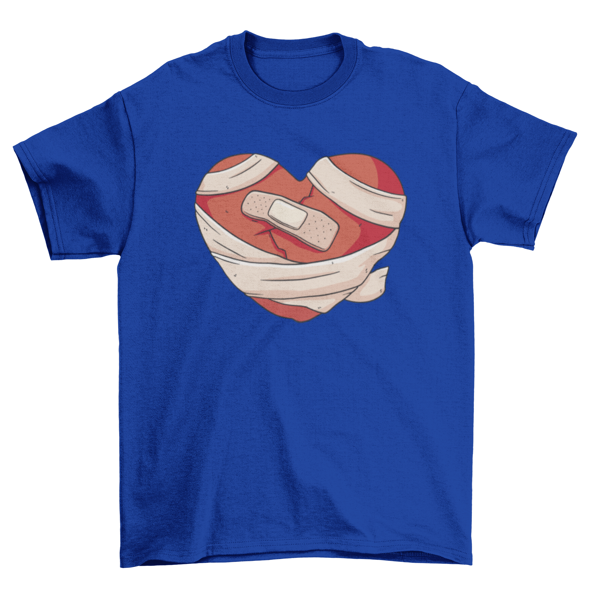 A stylish t-shirt featuring a bold broken heart design, perfect for anti-Valentine's Day celebrations.