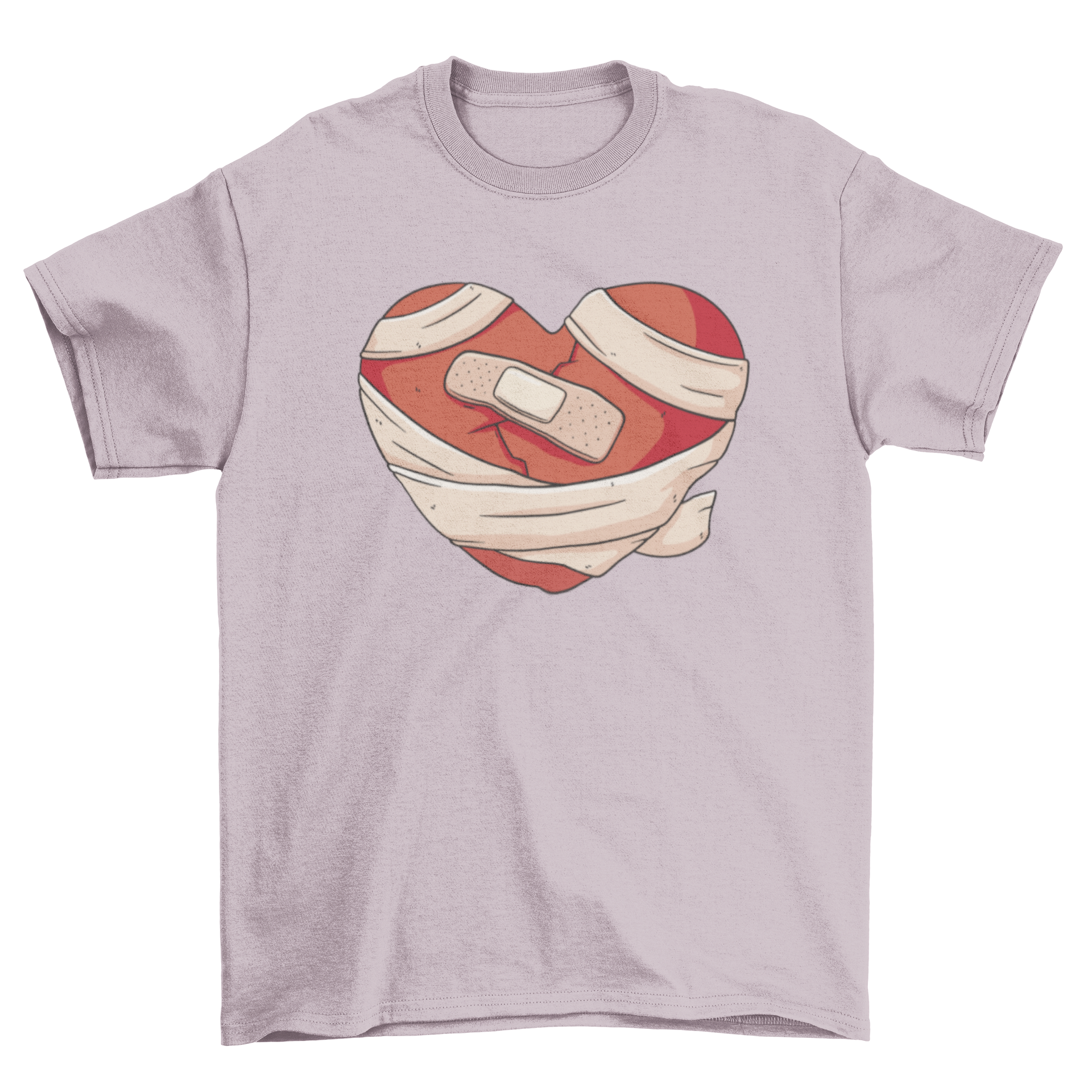 A stylish t-shirt featuring a bold broken heart design, perfect for anti-Valentine's Day celebrations.