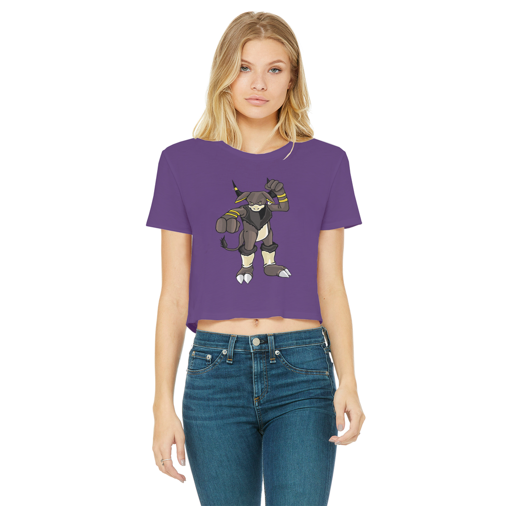 Brossox Classic Women's Cropped Raw Edge T-Shirt in various colors, showcasing its round neck and raw edge hem design.