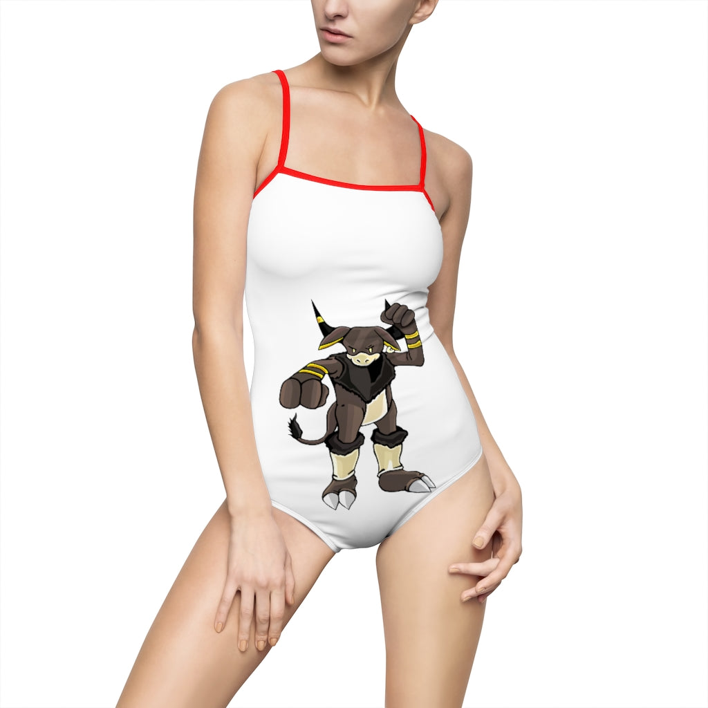 Brossox Women's One-piece Swimsuit featuring a hollowed-out back and vibrant printed design, made from nylon and spandex.