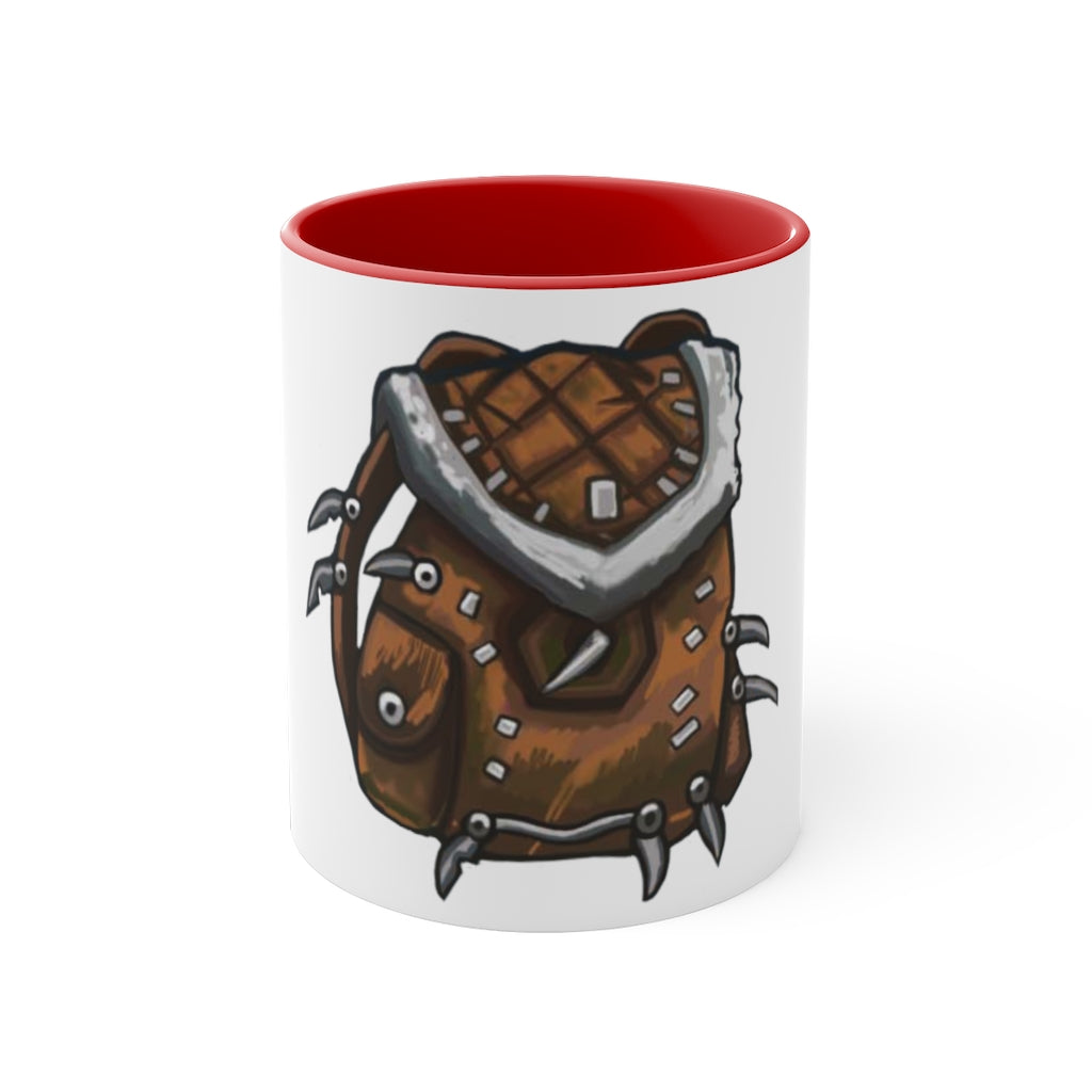 Brown Bag Accent Coffee Mug with two-tone design and C-handle, showcasing vibrant interior and handle colors.