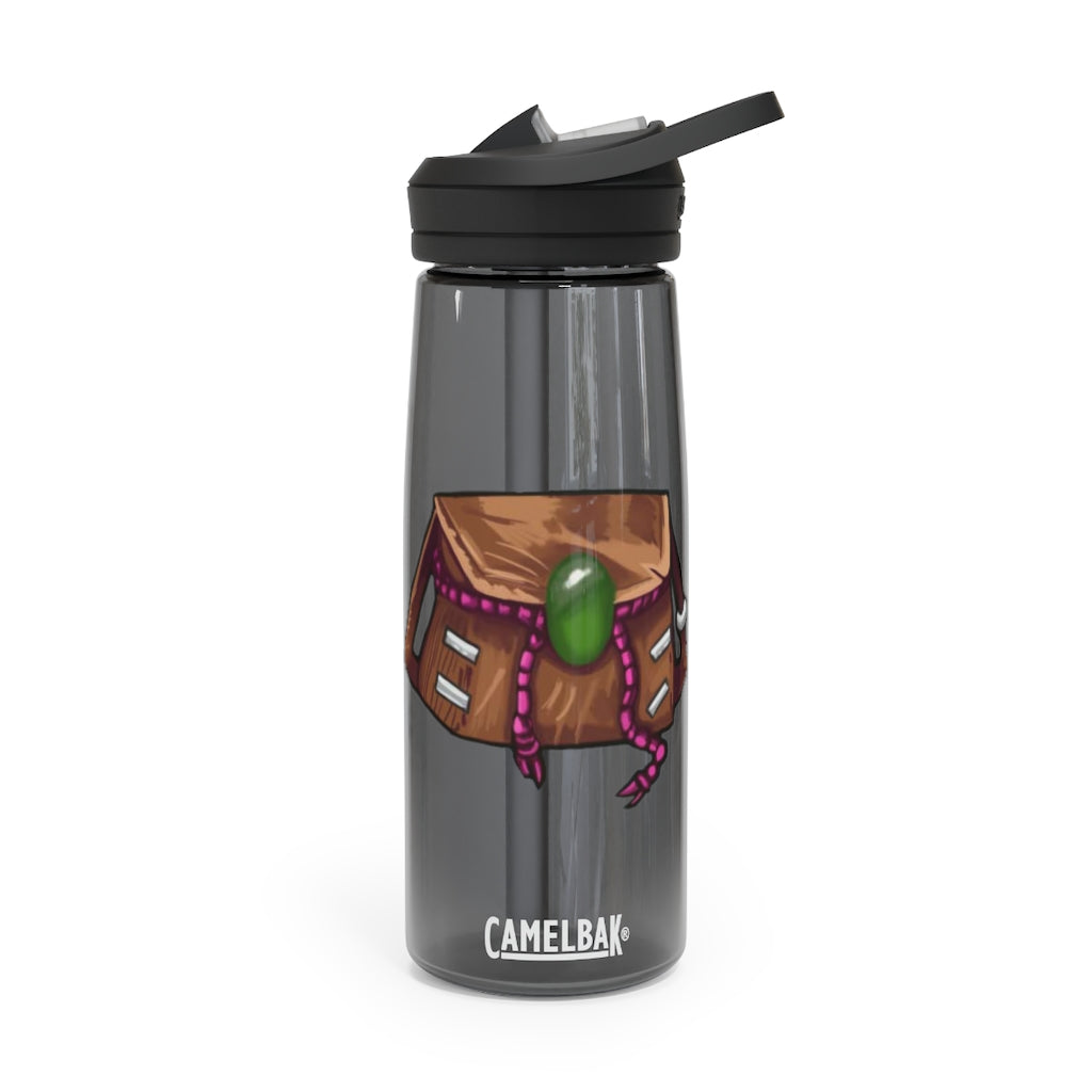 Brown CamelBak Eddy® Water Bottle in 20oz and 25oz sizes, showcasing its durable Tritan™ material and spill-proof design.