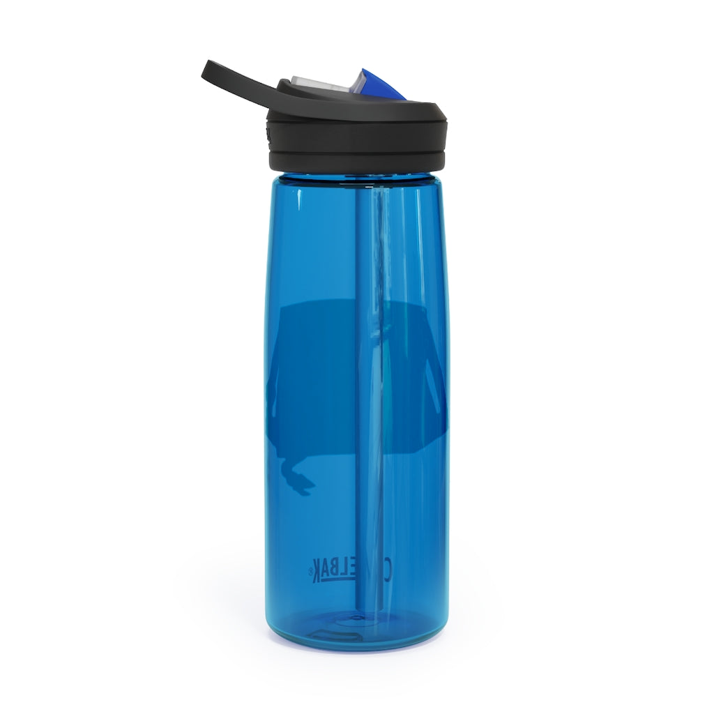 Brown CamelBak Eddy® Water Bottle in 20oz and 25oz sizes, showcasing its durable Tritan™ material and spill-proof design.
