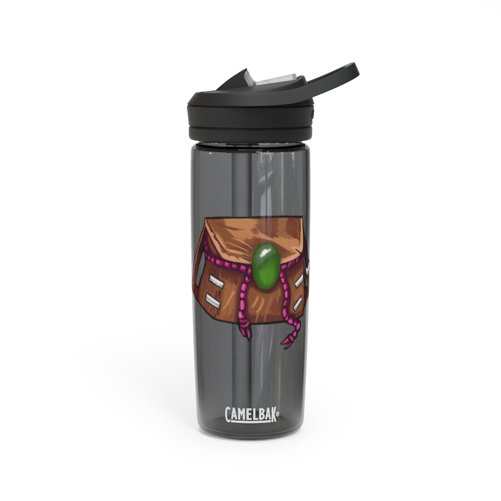 Brown CamelBak Eddy® Water Bottle in 20oz and 25oz sizes, showcasing its durable Tritan™ material and spill-proof design.