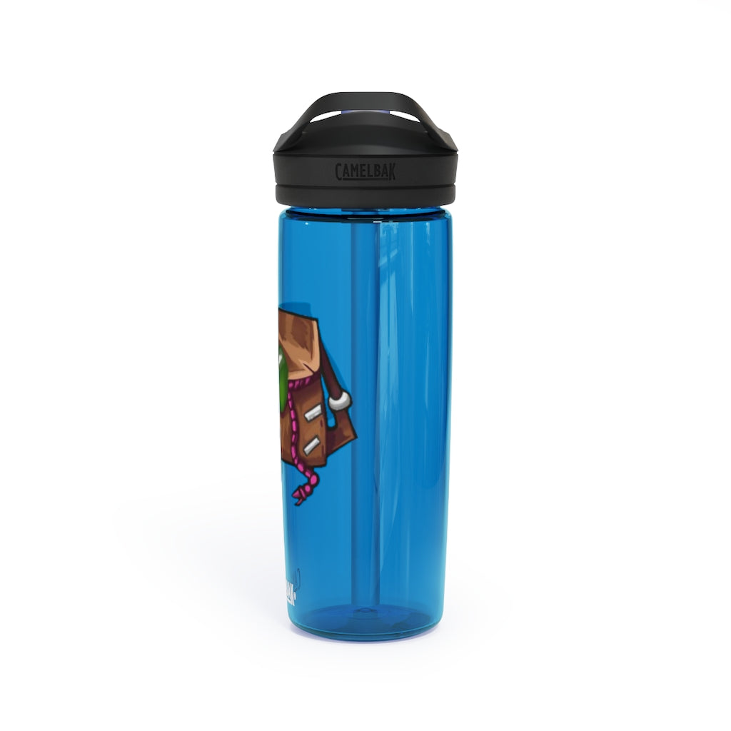 Brown CamelBak Eddy® Water Bottle in 20oz and 25oz sizes, showcasing its durable Tritan™ material and spill-proof design.