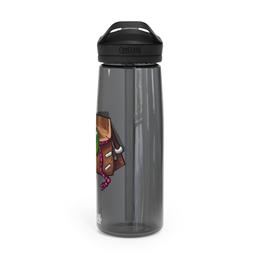 Brown CamelBak Eddy® Water Bottle in 20oz and 25oz sizes, showcasing its durable Tritan™ material and spill-proof design.