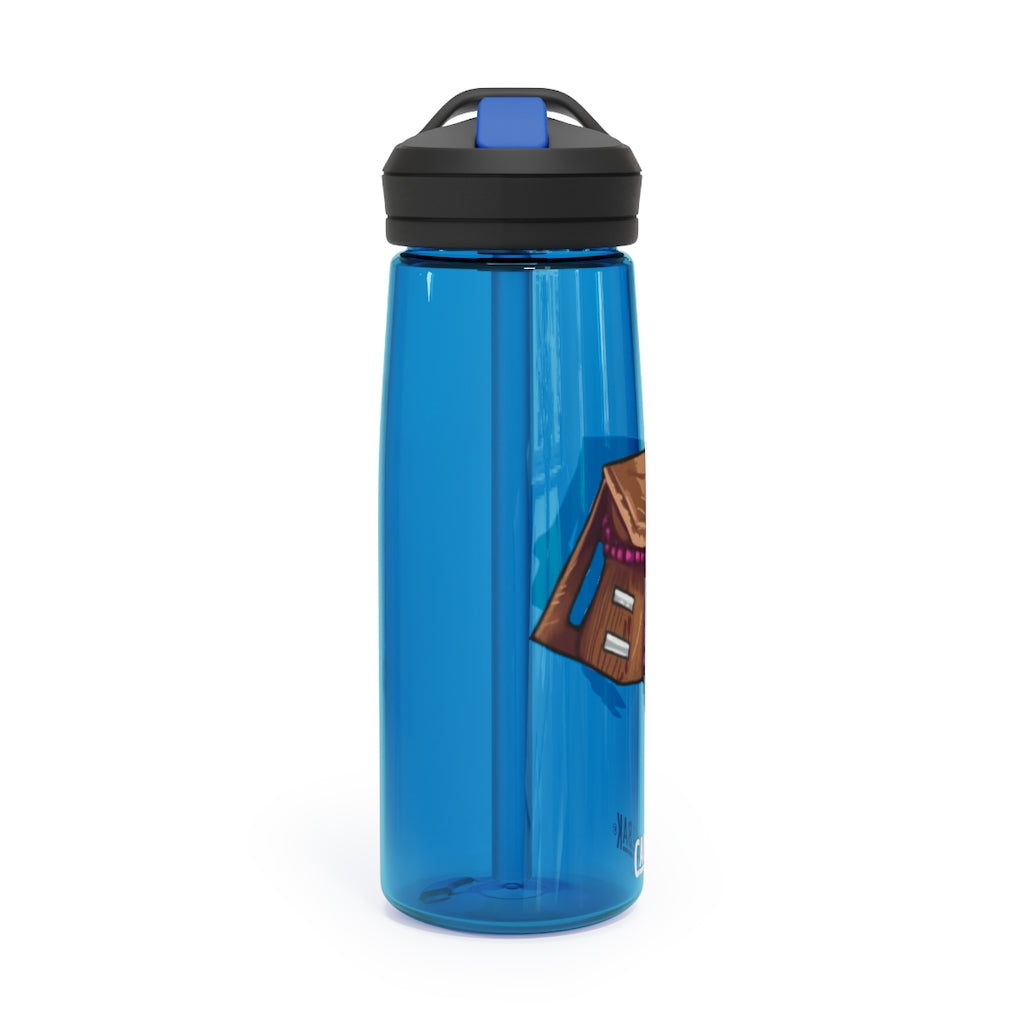 Brown CamelBak Eddy® Water Bottle in 20oz and 25oz sizes, showcasing its durable Tritan™ material and spill-proof design.