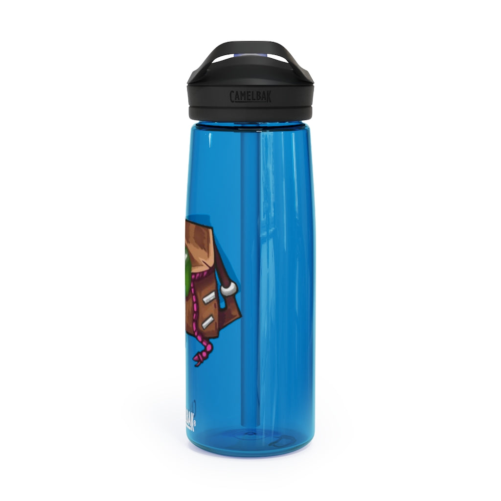 Brown CamelBak Eddy® Water Bottle in 20oz and 25oz sizes, showcasing its durable design and spill-proof valve.