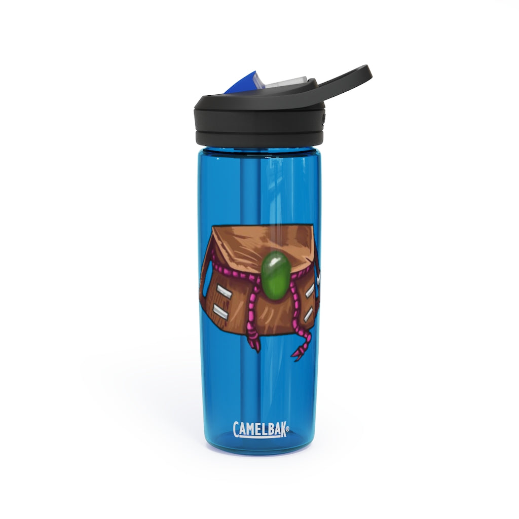 Brown CamelBak Eddy® Water Bottle in 20oz and 25oz sizes, showcasing its durable design and spill-proof valve.