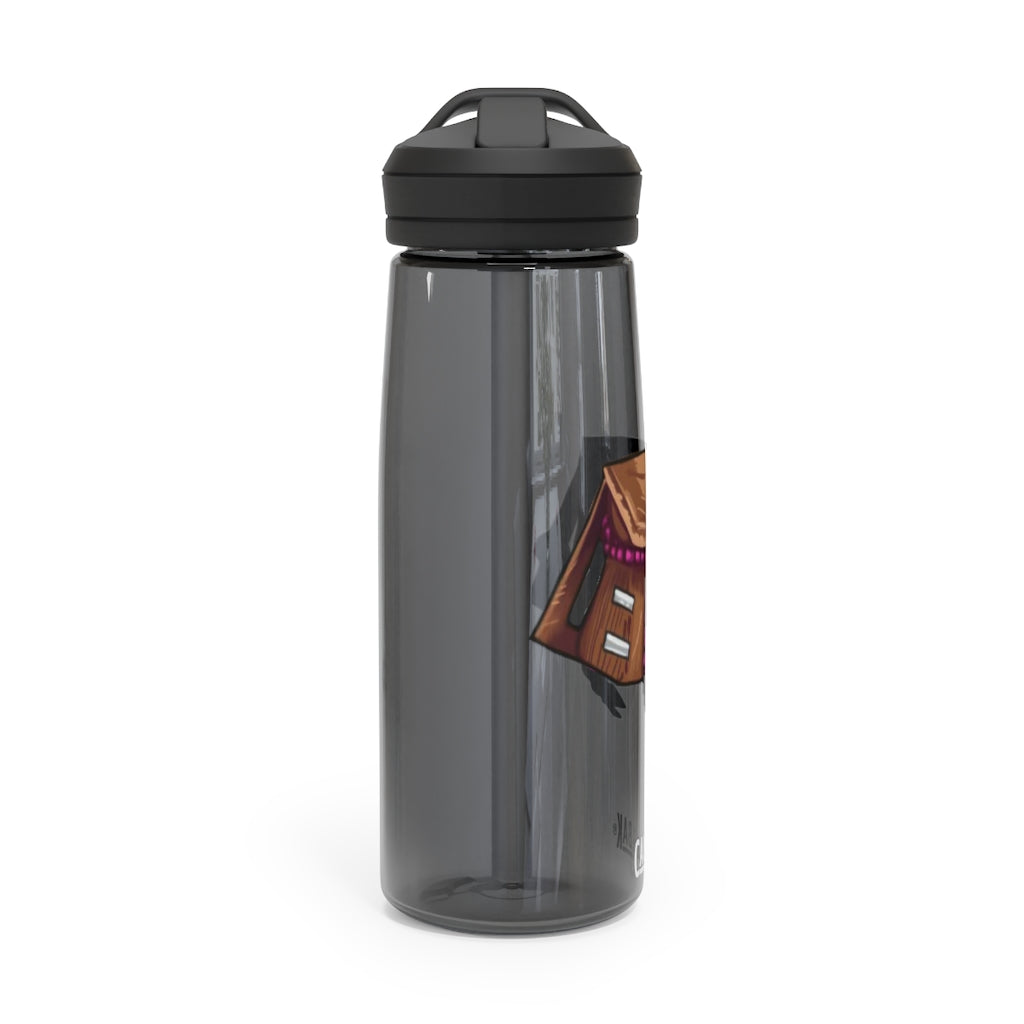 Brown CamelBak Eddy® Water Bottle in 20oz and 25oz sizes, showcasing its durable design and spill-proof valve.