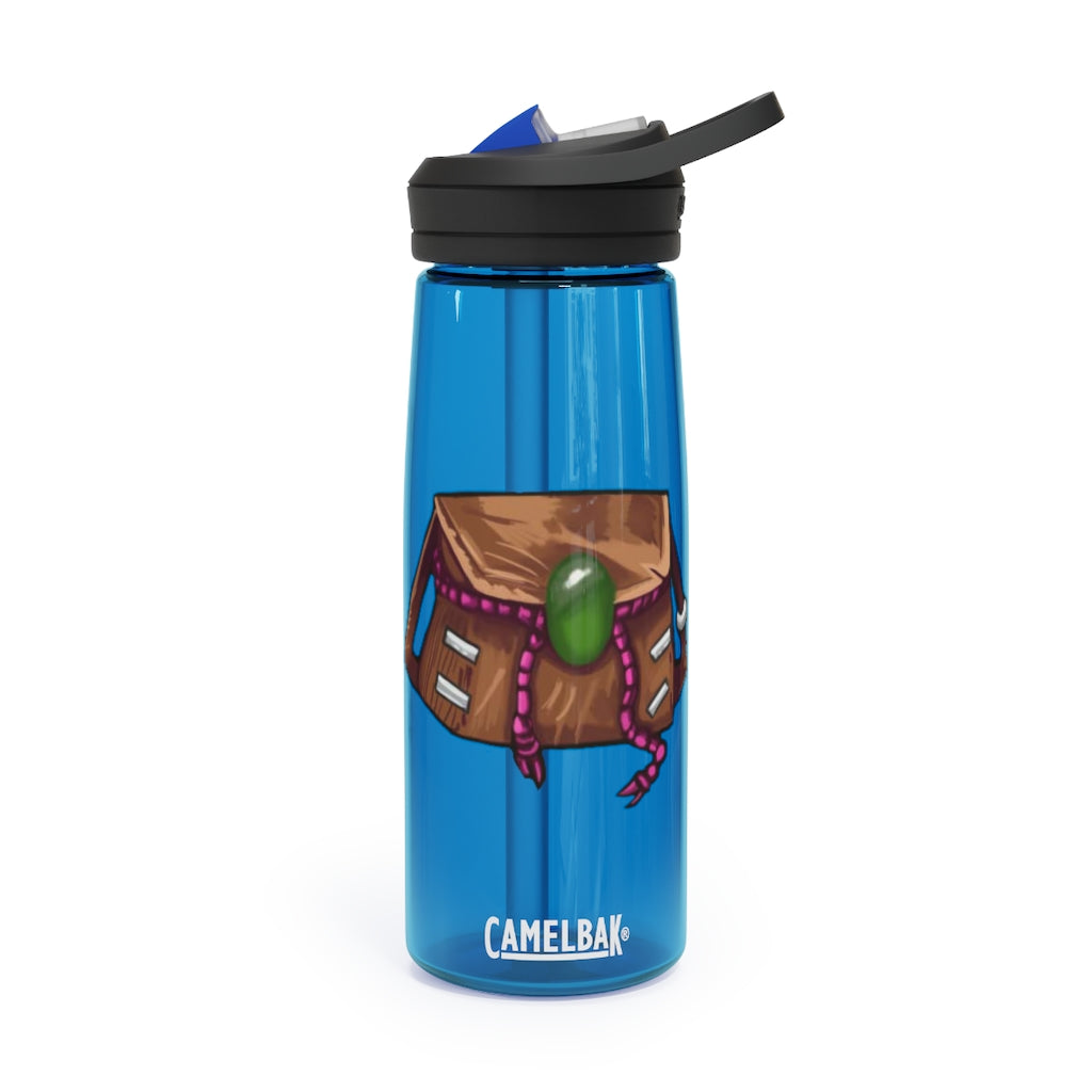Brown CamelBak Eddy® Water Bottle in 20oz and 25oz sizes, showcasing its durable design and spill-proof valve.