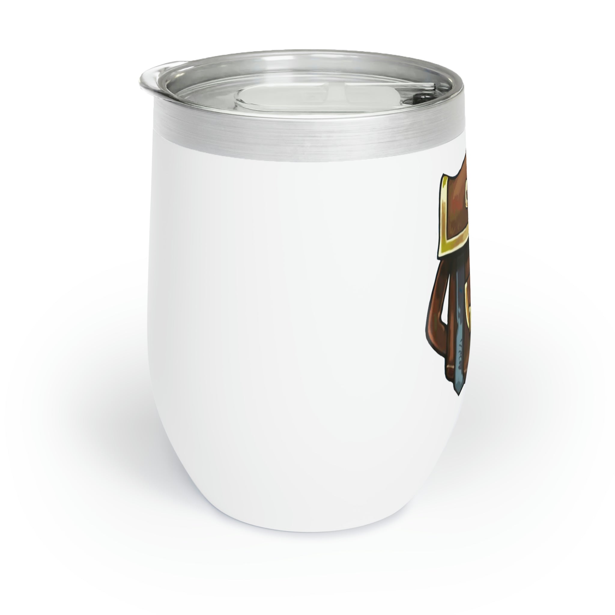Brown Bag Chill Wine Tumbler in stainless steel with a sleek design, perfect for keeping wine at the ideal temperature.