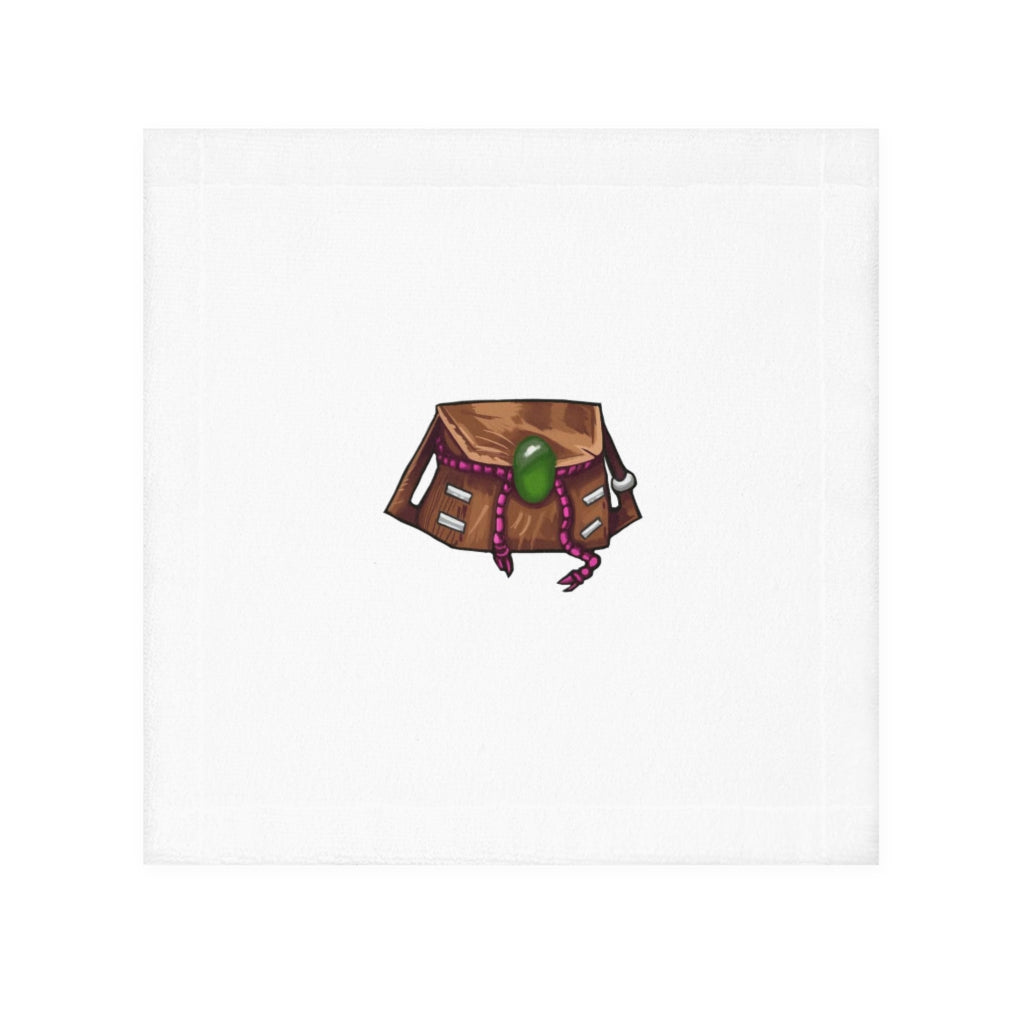 Brown Bag Face Towel featuring a customizable polyester front and soft cotton back, perfect for drying and personalizing.