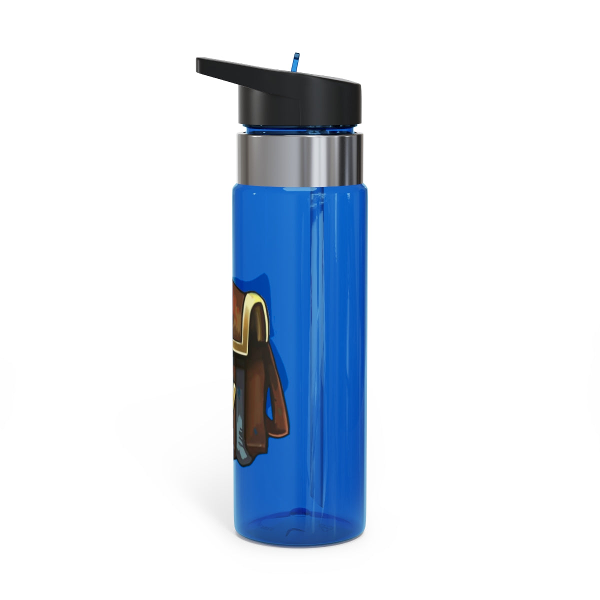 Brown Bag Kensington Tritan™ Sport Bottle in a stylish design, featuring a screw-on lid, straw, and carabiner hook, perfect for hydration on the go.