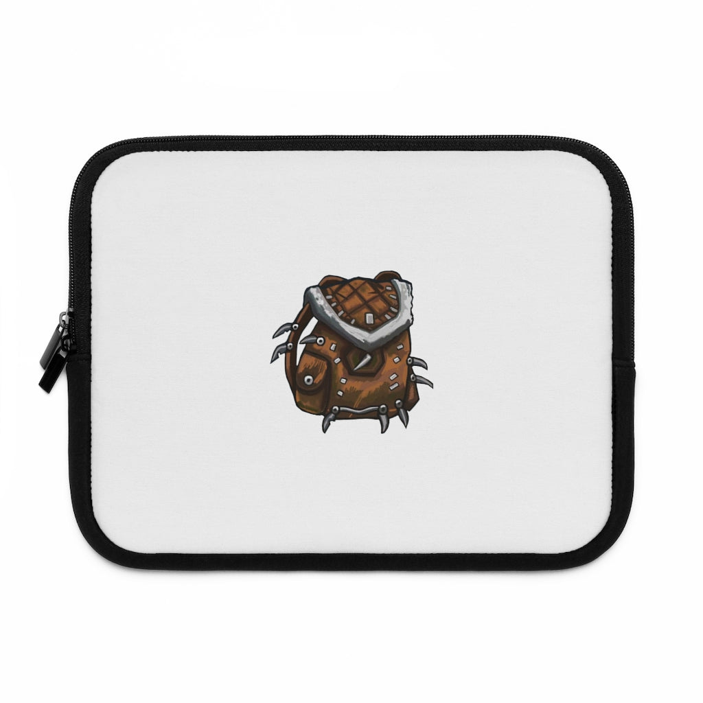 Brown Bag Laptop Sleeve featuring a customizable front and solid black back, designed for protection and style.