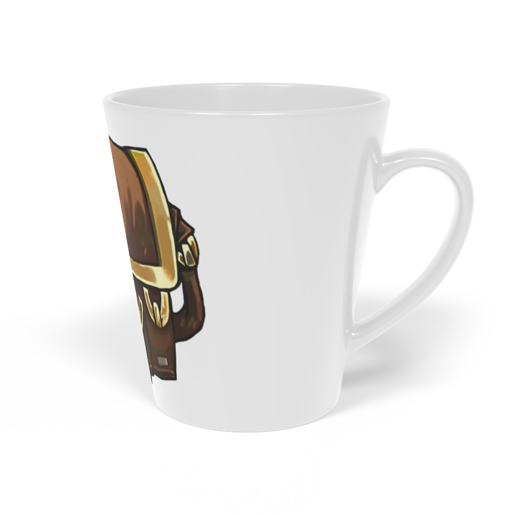 Brown Bag Latte Mug, 12oz, featuring a durable white ceramic body and easy-grip handle, perfect for personalized beverage enjoyment.